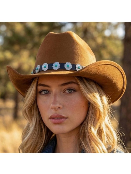 Accessories - Western Concho Strap Cowboy Hat